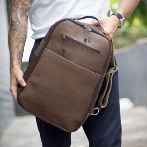 BROWN HARDWARE BACKPACK
